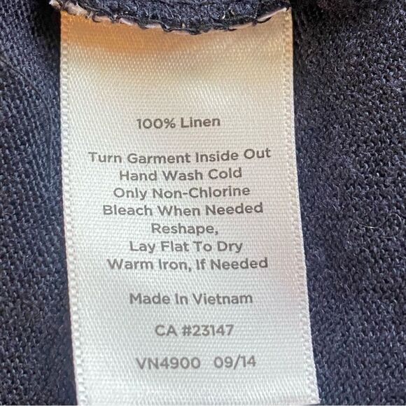 Talbots 100% Linen Short Sleeve Blue Tone Top Size XL - Picture 4 of 10